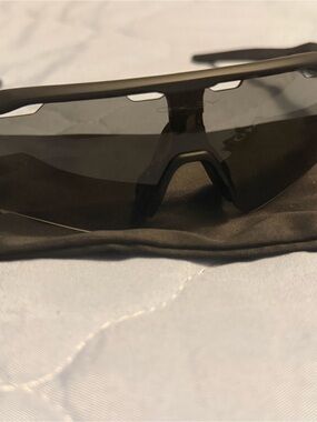 Oakley Matte Black Shield Sunglasses with Dark Smoke Lens